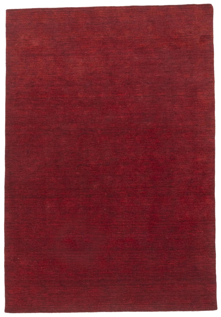 Hand-Loomed Maroon Red Wool Gabbeh Rug 5'11 x 8'8: Hand-Loomed Maroon Red Wool Gabbeh Rug 5'11 x 8'8 Enhance your space with this stunning maroon red solid hand-loomed Gabbeh wool rug, measuring 5'11" x 8'8". This modern area rug is not only a beautif