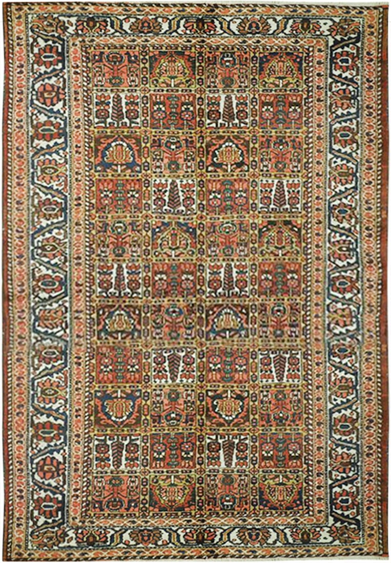 5'2 x 9'9 Red Brown Semi-Antique Persian Bakhtiari Runner Handmade Wool: 5'2 x 9'9 Red Brown Semi-Antique Persian Bakhtiari Runner Handmade Wool Free continental US Shipping Introducing the 5.2 x 9.9 Red Brown Semi-Antique Persian Bakhtiari Runner, a stunning addition to y