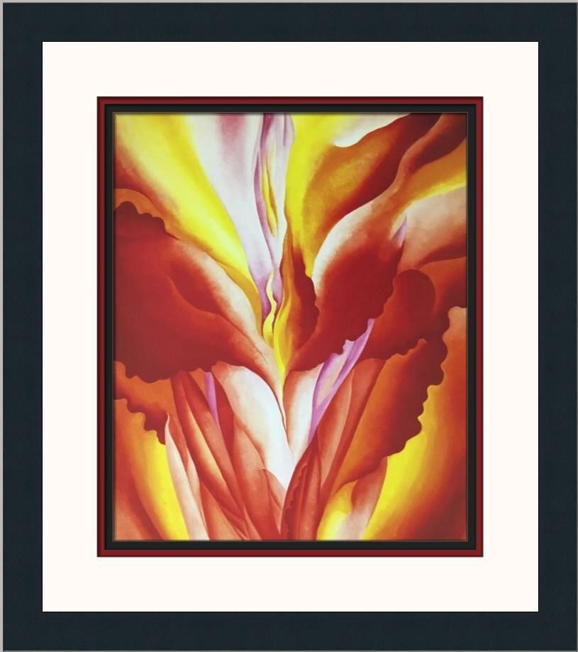 Georgia O'Keeffe Red Canna II Custom Framed Art Print 1987 (1 of 2)