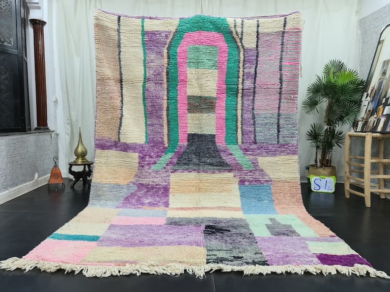 Handwoven Authentic Berber Rug 100% Wool Morocco 10 x 6.56 Feet: Handwoven Authentic Berber Rug 100% Wool Morocco 10 x 6.56 Feet Discover the beauty of this fabulous authentic rug, meticulously handwoven in the Atlas Mountains by skilled local Berber women weavers.