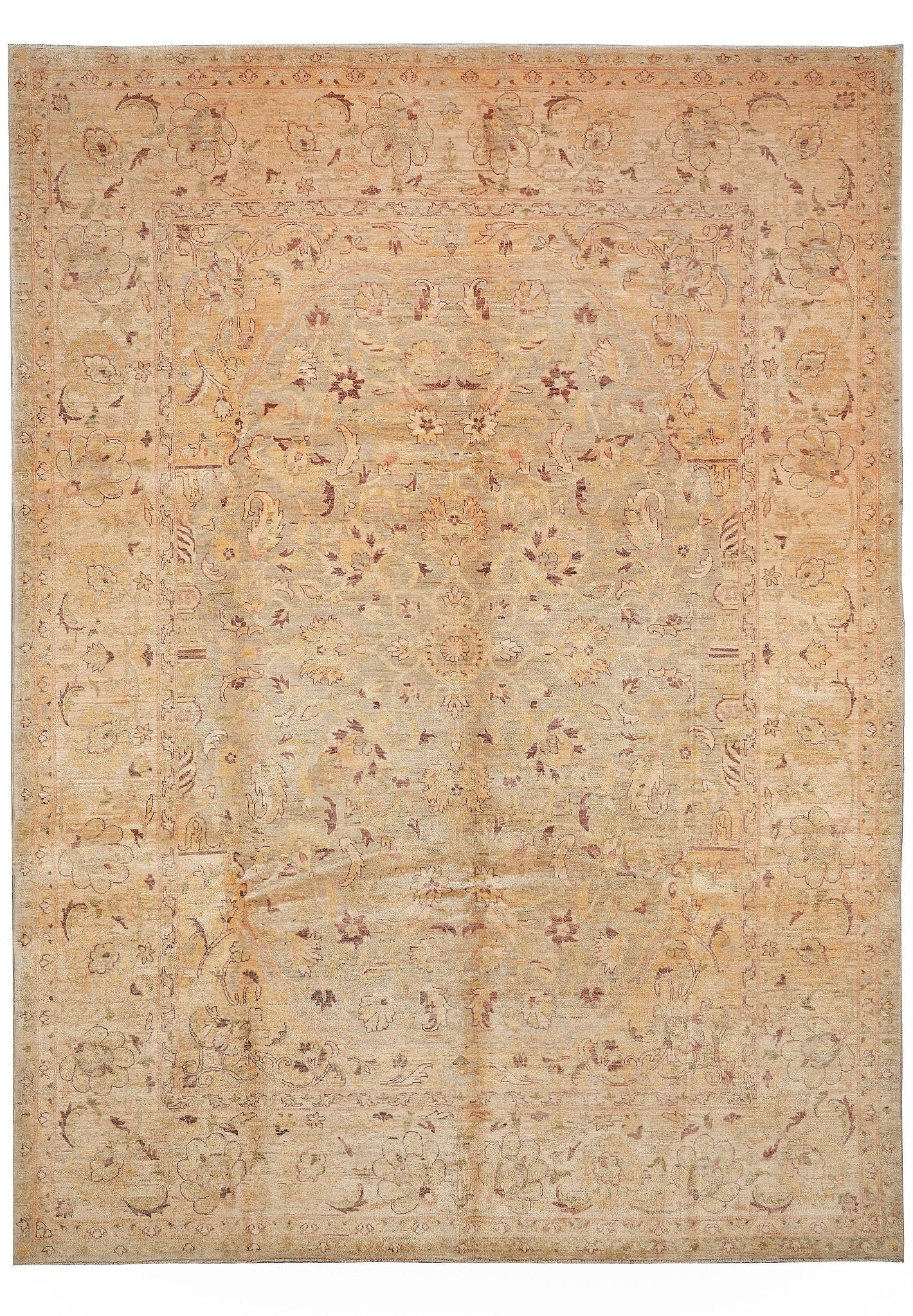 9 x 12 Natural Wool Chobi Peshawar Rug Warm Taupe Hand Knotted Pakistan: 9 x 12 Natural Wool Chobi Peshawar Rug Warm Taupe Hand Knotted Pakistan Free continental US Shipping This 9 x 12.2 area rug is a hand-knotted Chobi Peshawar piece crafted from natural wool. Featuring 