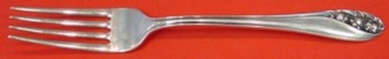 Sterling Silver Fork Gorham Lily of the Valley Pattern 7.25 Inch: Sterling Silver Fork Gorham Lily of the Valley Pattern 7.25 Inch This is a Gorham sterling silver regular fork in the Lily of the Valley pattern. It measures 7 1/4 inches in length and was crafted in 