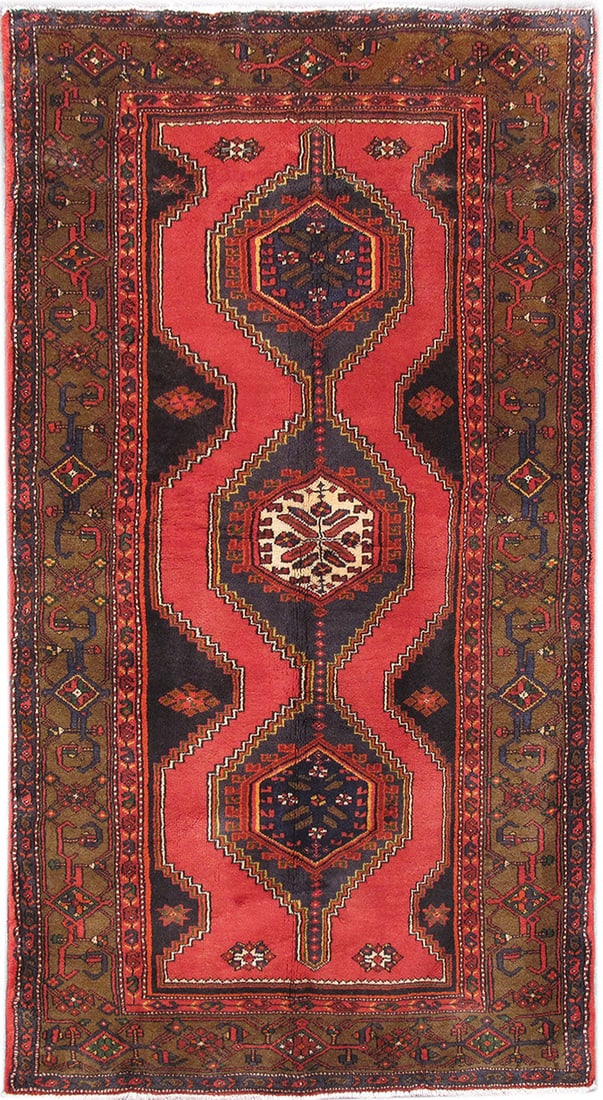 Handcrafted 4' x 7' 4" Persian Tribal Geometric Hamadan Rug (1 of 6)
