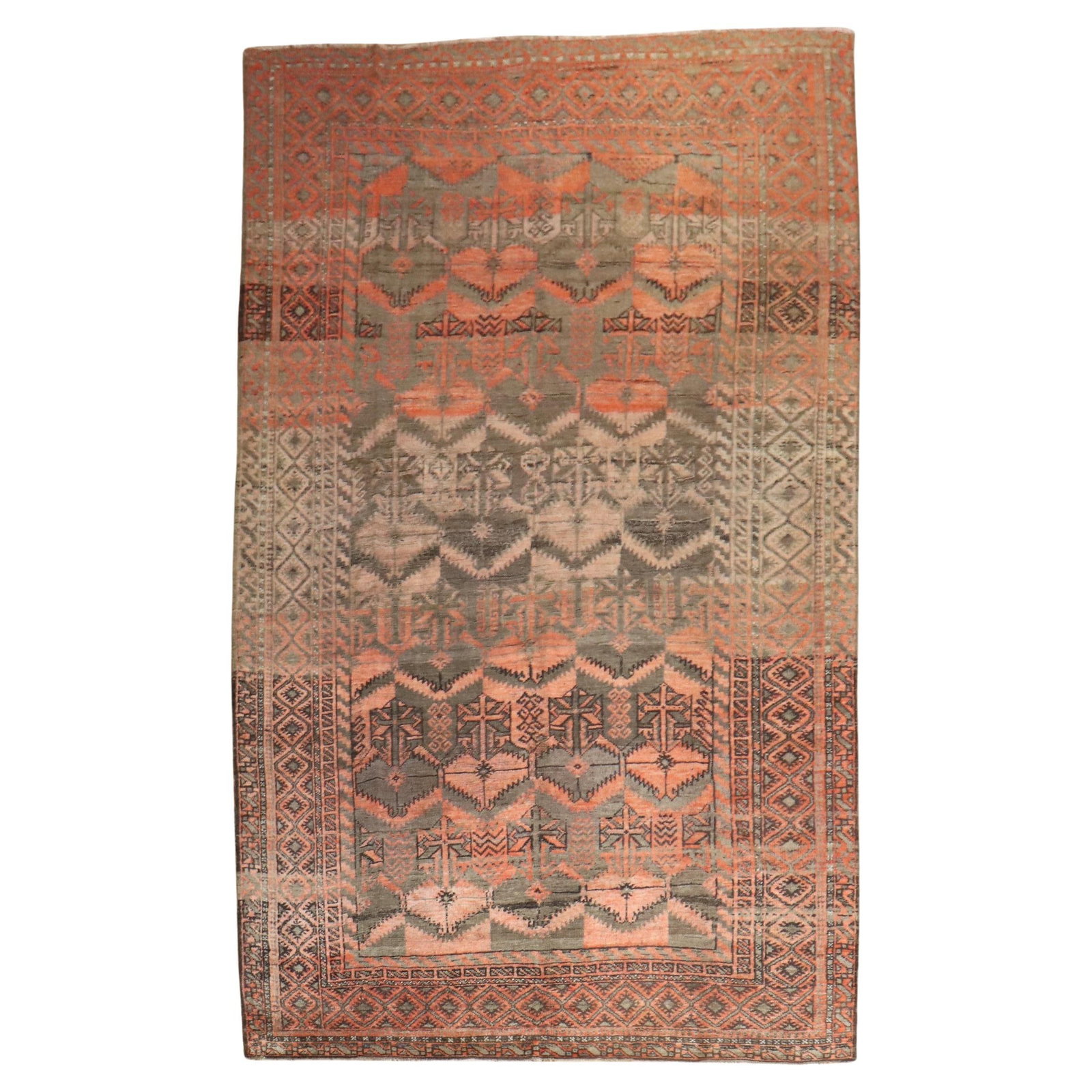 Zabihi Collection Hand-Knotted Wool Balouch Rug 78 x 121 in: Zabihi Collection Hand-Knotted Wool Balouch Rug 78 x 121 in This exquisite Early 20th Century Tribal Balouch Rug showcases a rich heritage with its intricate hand-knotted wool craftsmanship. The rug f