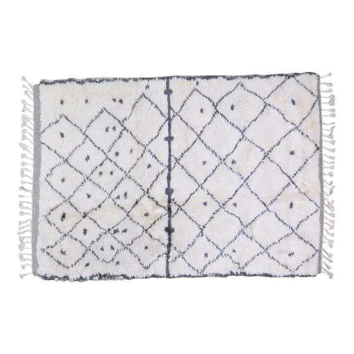 Hand-Knotted Wool Area Rug Modern Moroccan Style 3'x5' Beige: Hand-Knotted Wool Area Rug Modern Moroccan Style 3'x5' Beige This Moroccan modern hand-knotted wool rug features traditional craftsmanship combined with contemporary design sensibilities. Made from so