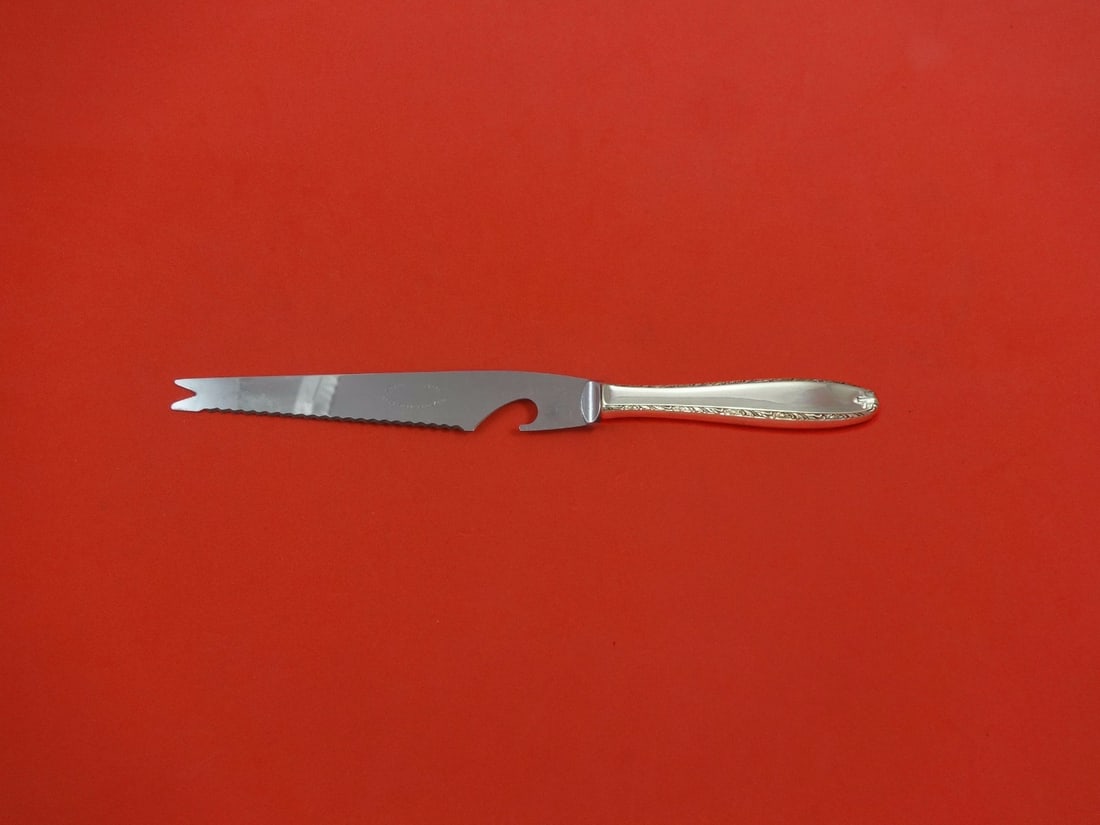 Alvin Southern Charm Sterling Silver Bar Knife 9 1/8" Custom Made: Alvin Southern Charm Sterling Silver Bar Knife 9 1/8" Custom Made This exquisite bar knife is crafted from high-quality sterling silver, featuring a hollow handle and a stainless implement. Custom mad
