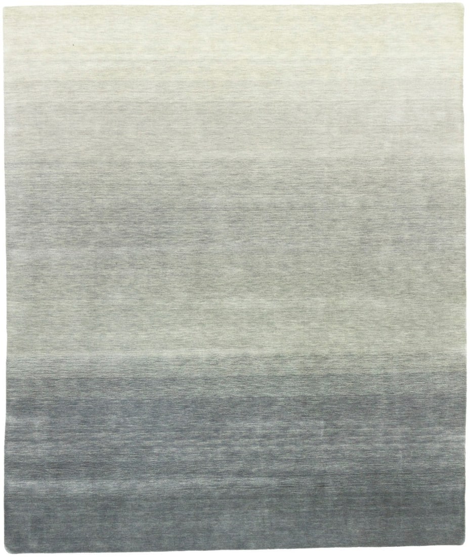 Hand-Knotted Wool Modern Gabbeh Stripe Area Rug Multicolor 5'8 x 7'11: Hand-Knotted Wool Modern Gabbeh Stripe Area Rug Multicolor 5'8 x 7'11 This contemporary Gabbeh area rug features a multicolored striped design in shades of charcoal, dark gray, light grey, greige, and