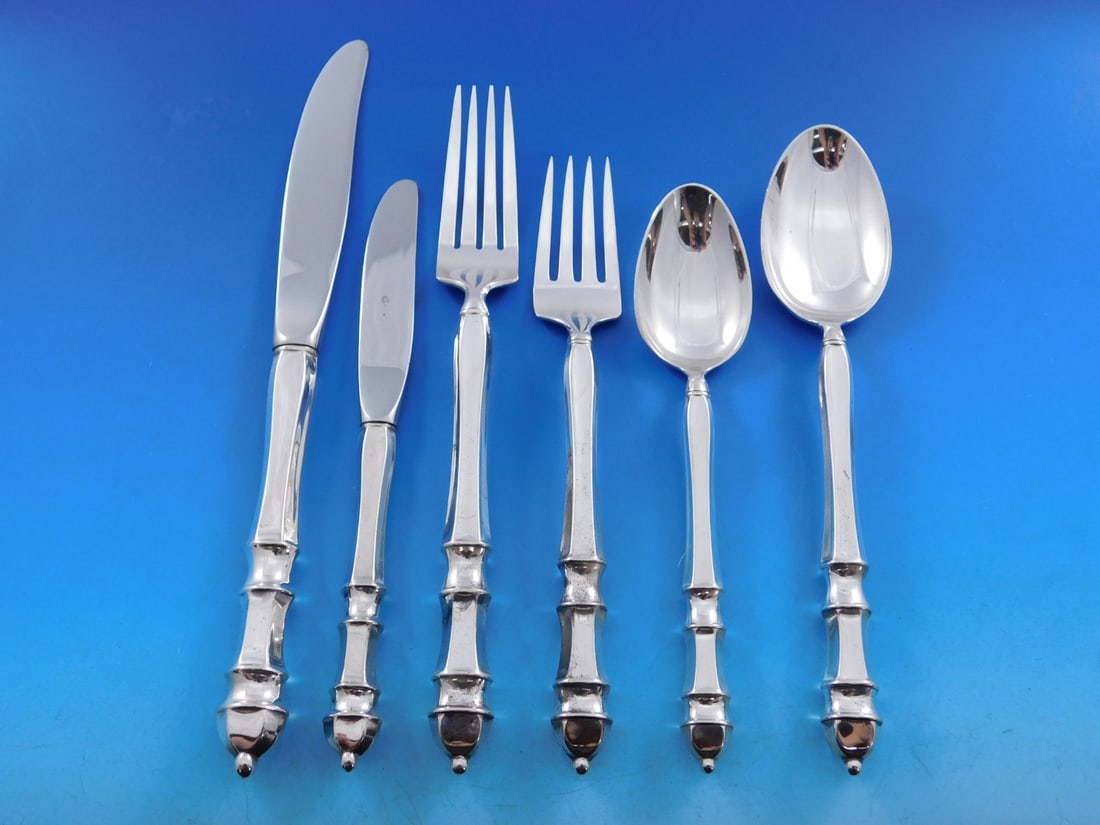 Towle Carpenter Hall Sterling Silver Flatware Service for 8 56 Pieces: Towle Carpenter Hall Sterling Silver Flatware Service for 8 56 Pieces This Towle "Carpenter Hall" sterling silver flatware set includes 56 pieces, each featuring unique hollow, shaped sterling handles