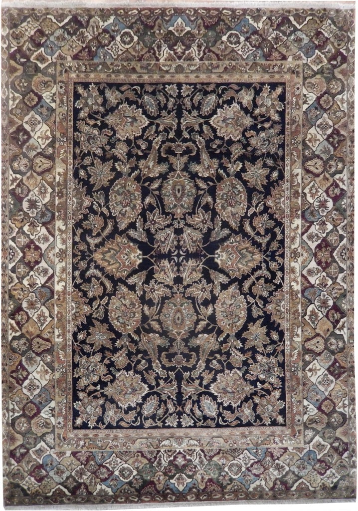 9 x 12.4 Jaipur Rug Hand Knotted Dense Lustrous Wool: 9 x 12.4 Jaipur Rug Hand Knotted Dense Lustrous Wool Free continental US Shipping This high quality Jaipur rug measures 9 x 12.4 and is handcrafted in India from dense lustrous wool. It features a cla