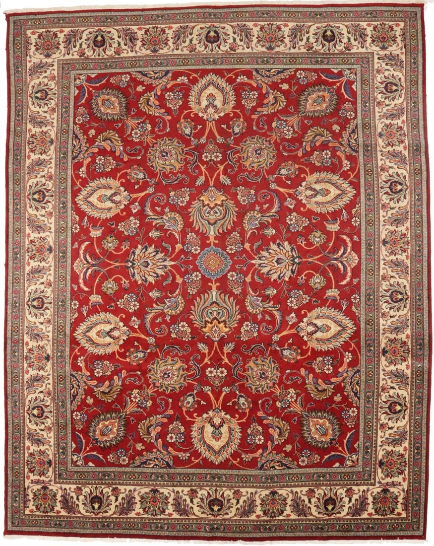 Vintage Handmade Oriental Rug 11'6 x 14'8 Floral Wool Carpet: Vintage Handmade Oriental Rug 11'6 x 14'8 Floral Wool Carpet Discover the elegance of this handmade semi-antique Oriental rug, featuring a stunning palatial size of 11'6" x 14'8". Crafted with care in