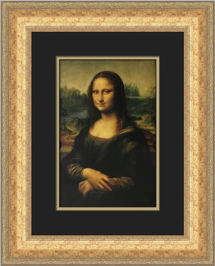 Leonardo Da Vinci Mona Lisa Custom Framed Art Print 20 x 16: Leonardo Da Vinci Mona Lisa Custom Framed Art Print 20 x 16 This stunning custom framed print of Leonardo Da Vinci's iconic masterpiece, the Mona Lisa, showcases a perfect blend of expressionism and i