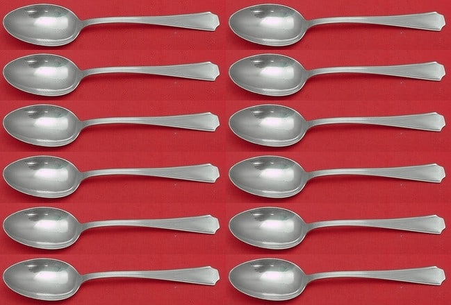 12 Sterling Silver Teaspoons Durgin-Gorham Fairfax Pattern 5 3/4" (1 of 3)