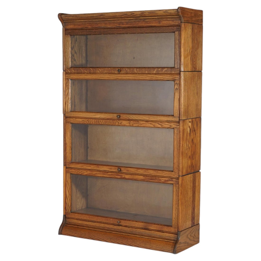Oak 4 Stack Barrister Bookcase by Gunn Arts and Crafts c1910: Oak 4 Stack Barrister Bookcase by Gunn Arts and Crafts c1910 Early 20th century Gunn Arts & Crafts 4-stack oak barrister bookcase, dated c. 1910. This antique piece is made of oak and is presented in 