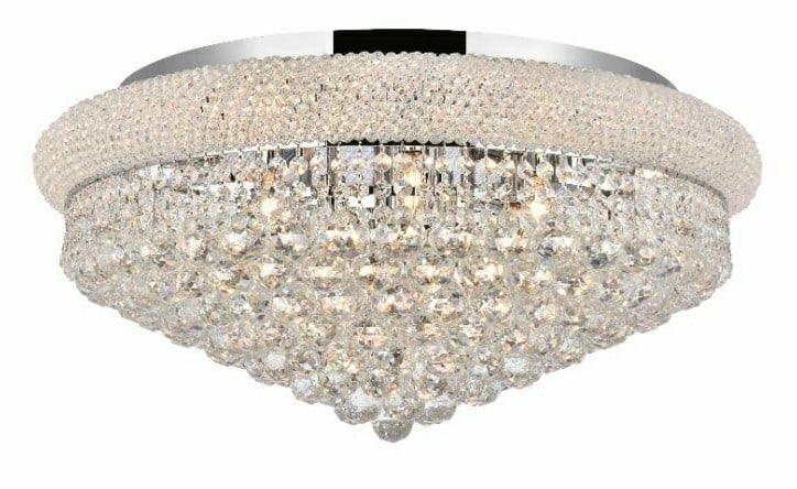 Primo 28 in Chrome Flush Mount Crystal Chandelier 15 Light (1 of 9)