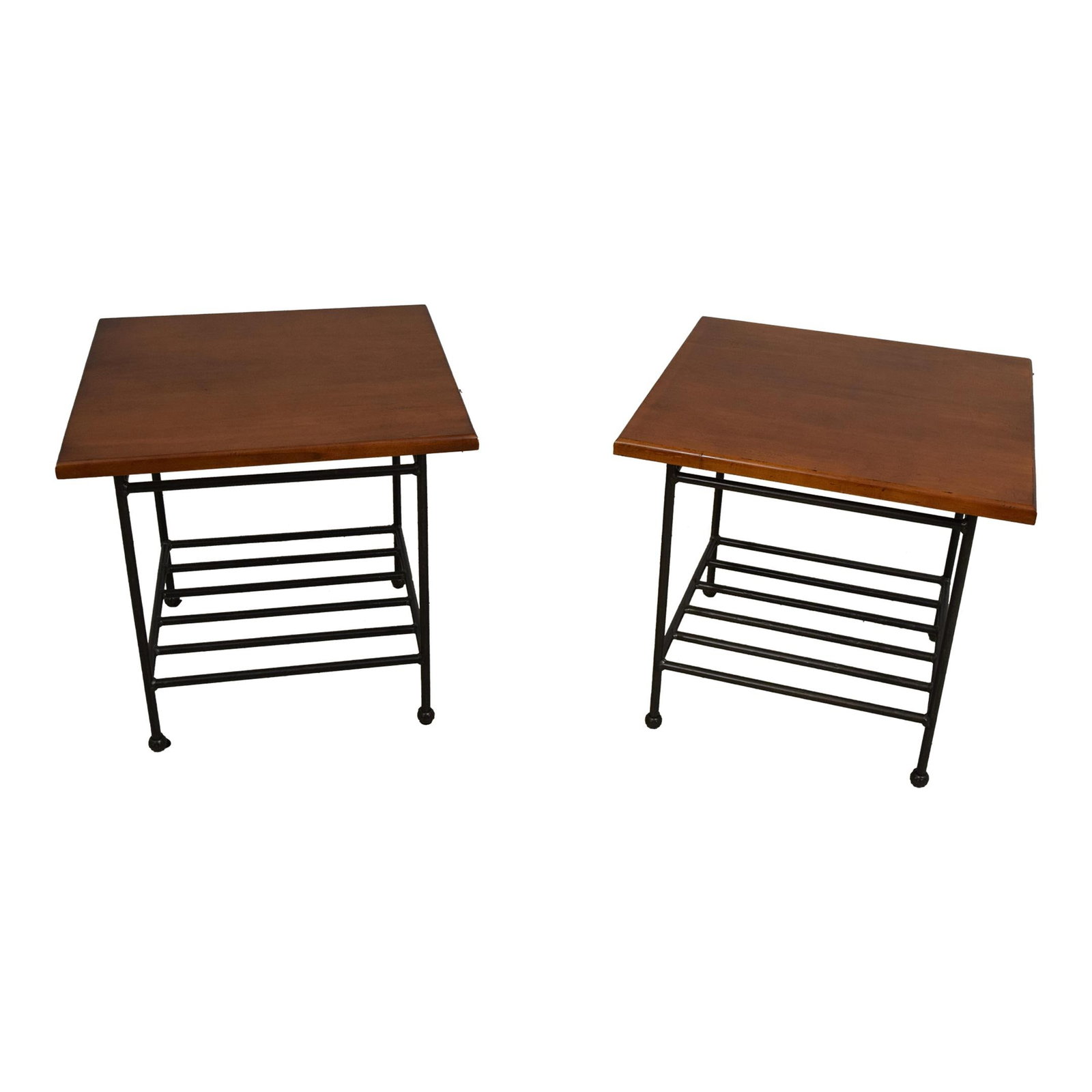 Stickley Charleston Forge Cherry End Tables Pair with Iron Base (1 of 6)