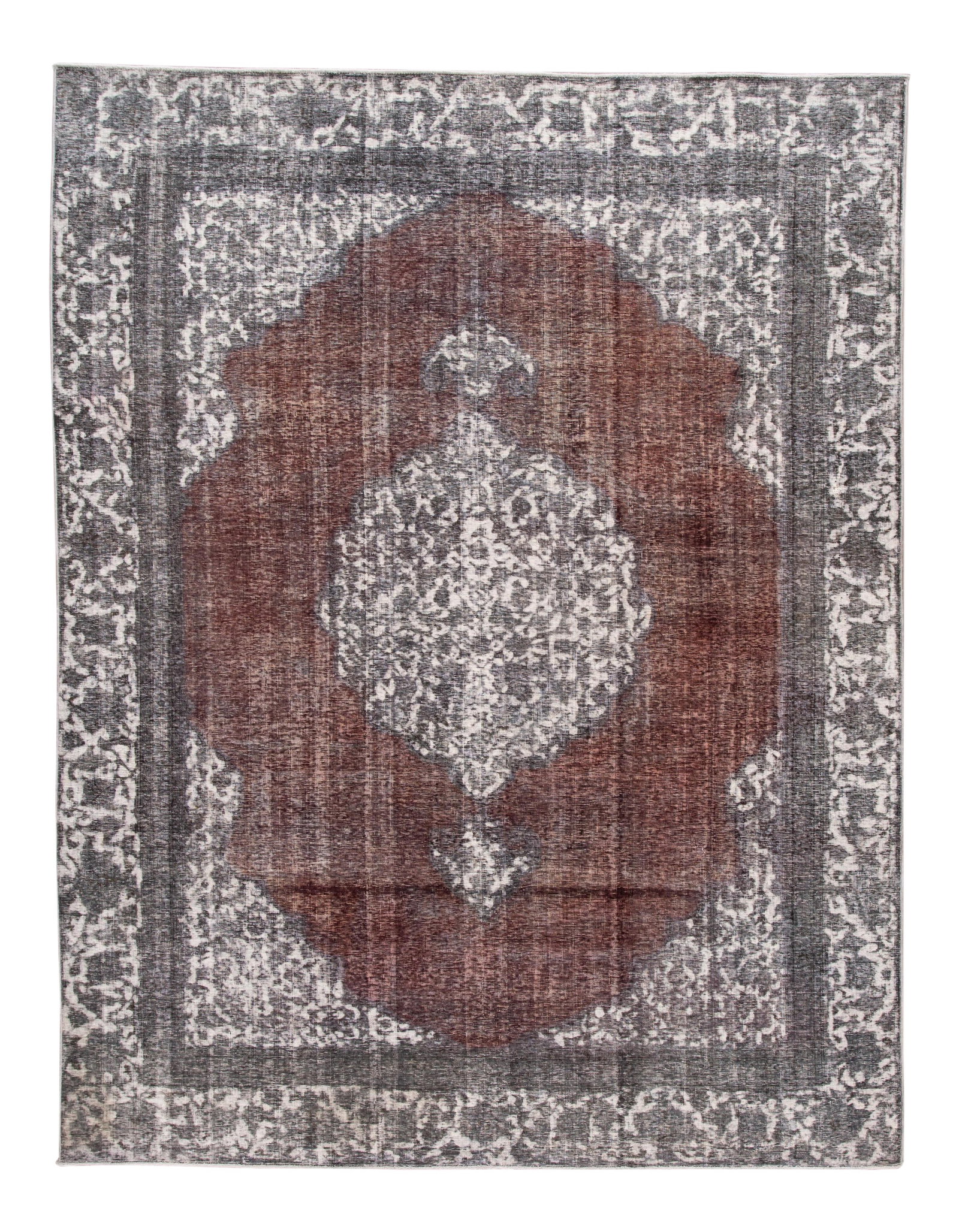 Vintage 1960 Hand-Knotted Red Wool Rug with Medallion Design 8'9 x 11'6: Vintage 1960 Hand-Knotted Red Wool Rug with Medallion Design 8'9 x 11'6 Discover this exquisite hand-knotted vintage wool rug, featuring a striking red field adorned with ivory and gray accents. The t