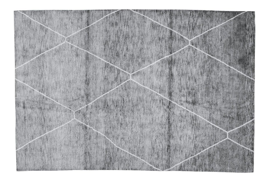 6'6" x 9'9" Beni Ourain Wool Rug in Natural Tones and Soft Texture: 6'6" x 9'9" Beni Ourain Wool Rug in Natural Tones and Soft Texture This Moroccan Beni Ourain rug features a hand-knotted construction, natural color palette, and a soft texture. The piece showcases a 