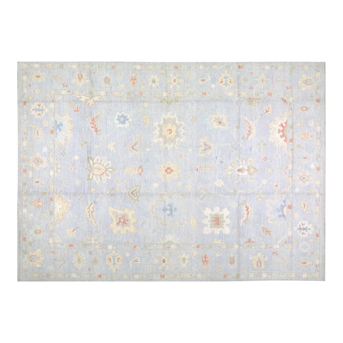 10'x13'9" Wool Oushak Rug Hand Knotted Turkish Design Gray: 10'x13'9" Wool Oushak Rug Hand Knotted Turkish Design Gray This Turkish Oushak rug is hand-knotted from wool using traditional techniques, offering a balance of timeless craftsmanship and modern desig