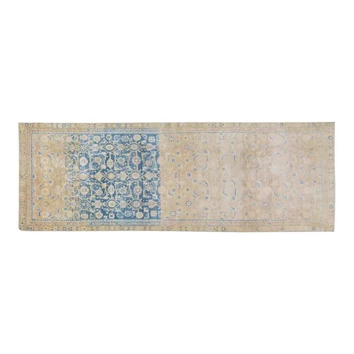 Turkish Wool Runner Hand Knotted Vintage 3'2'' x 9'3'': Turkish Wool Runner Hand Knotted Vintage 3'2'' x 9'3'' This vintage Turkish hand-knotted wool rug showcases traditional craftsmanship with a modern design sensibility. Woven from wool, it offers durab