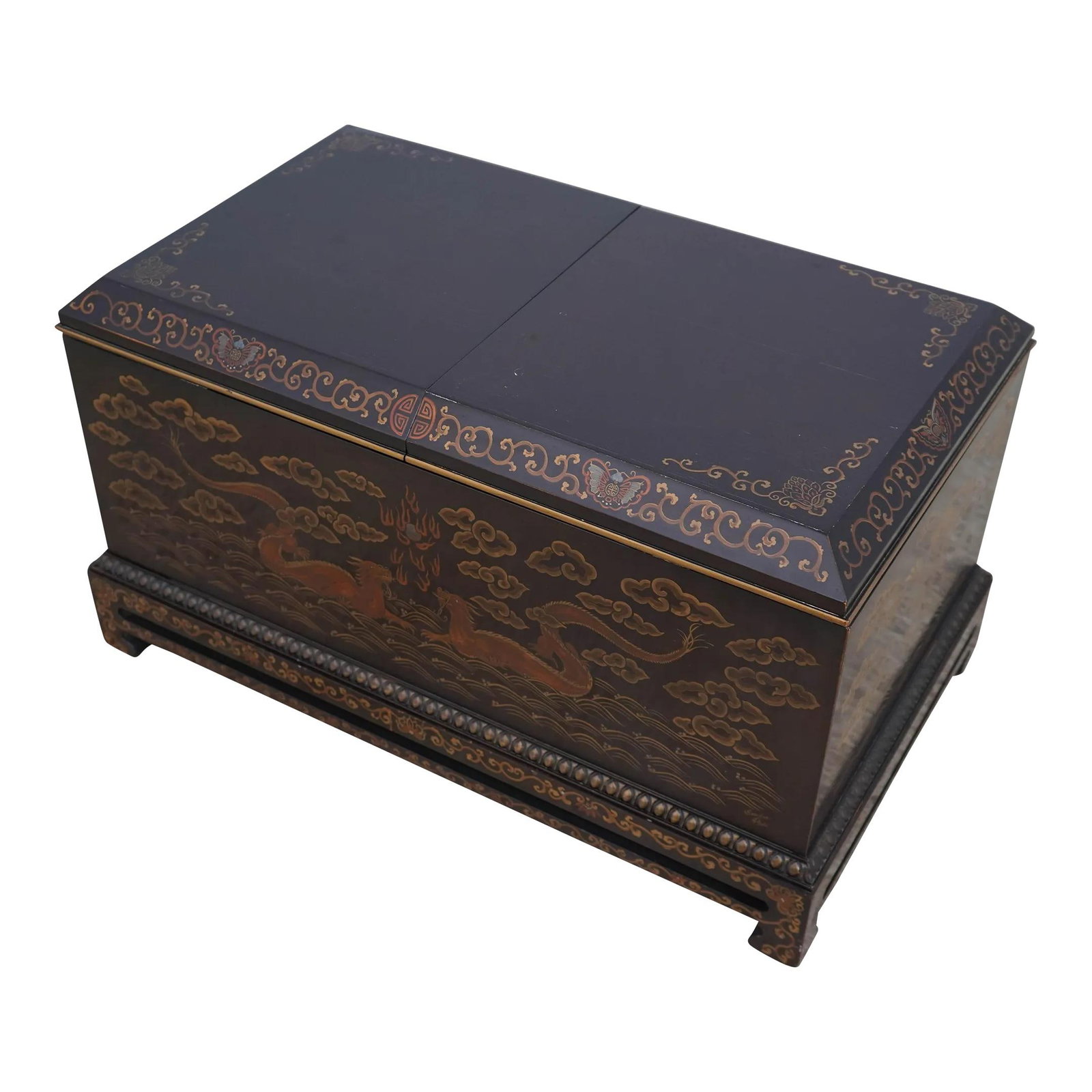 Charming Chinoiserie Coffee Table Chest with Slider Top (1 of 10)