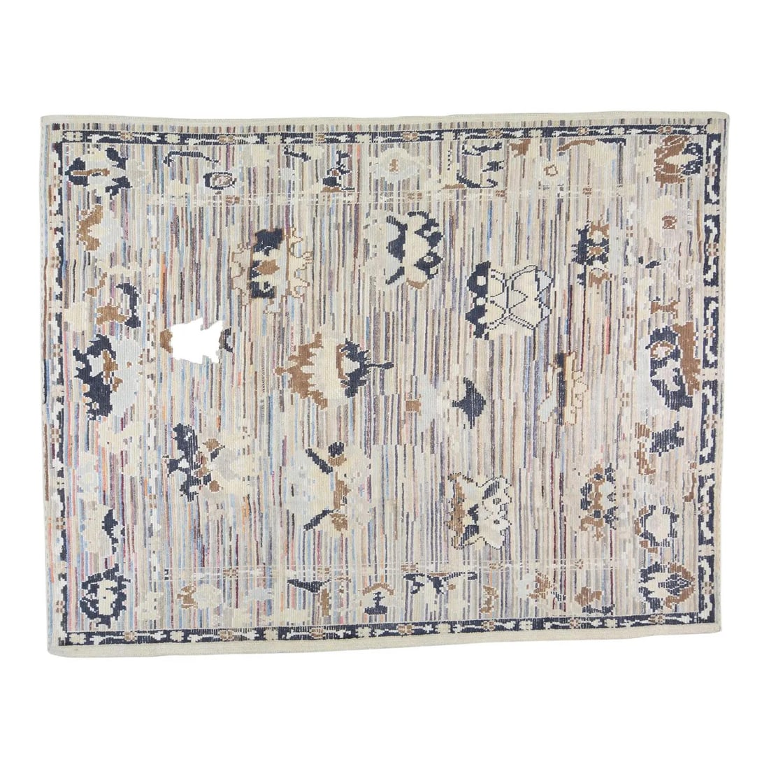 8'x10'3" Hand-Knotted Wool Oushak Rug from Pakistan: 8'x10'3" Hand-Knotted Wool Oushak Rug from Pakistan This Pakistani Oushak rug is hand-knotted from wool using traditional techniques, offering a blend of timeless craftsmanship and contemporary design