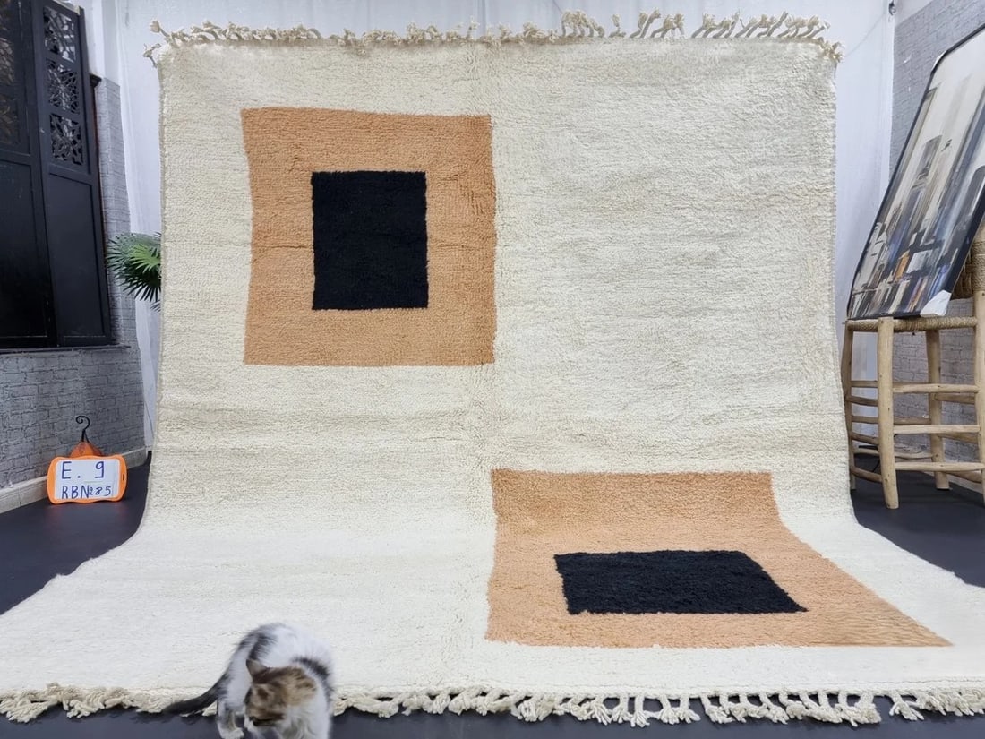 Luxury Handmade 100% Wool Rug from Morocco 8 x 5 Feet: Luxury Handmade 100% Wool Rug from Morocco 8 x 5 Feet Experience the elegance of this Luxury Soft Handmade Wool Rug, meticulously crafted by skilled local Berber women weavers in the Atlas Mountains. 