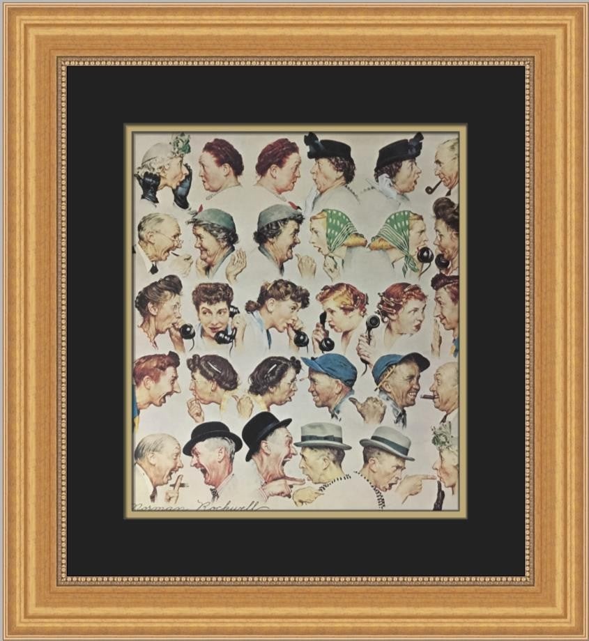 Norman Rockwell The Gossips Custom Framed Art Print 1975 (1 of 2)