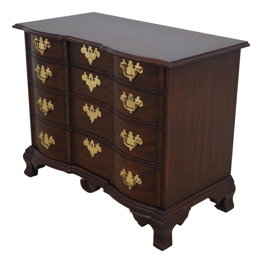 Henkel Harris Goddard Mahogany Chest Chippendale Style Solid Brass Hardware: Henkel Harris Goddard Mahogany Chest Chippendale Style Solid Brass Hardware This exquisite Henkel Harris Spnea Goddard Mahogany Chest showcases exceptional craftsmanship with its dovetailed drawer con