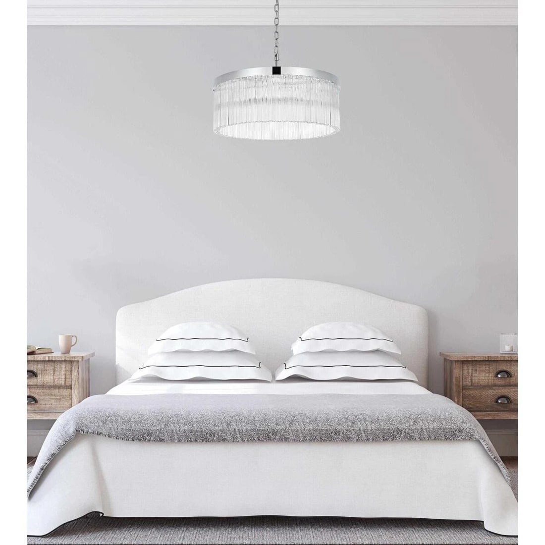 Harlow 6 Light Chrome Chandelier 24 Inch Wide: Harlow 6 Light Chrome Chandelier 24 Inch Wide This modern chrome chandelier features a high-quality design with a round, clear glass shade and a sturdy iron and steel frame. Measuring 24 inches in dia
