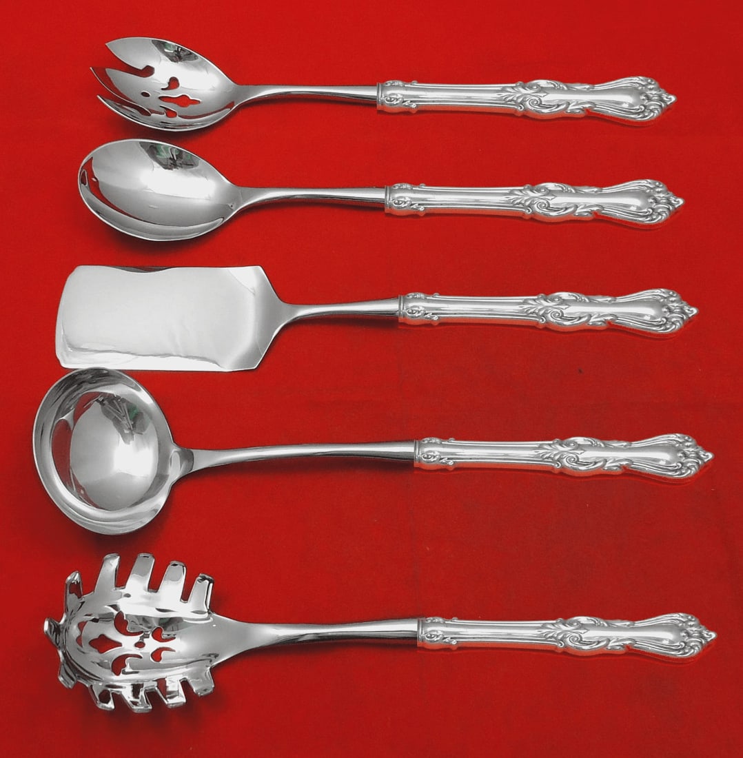 Reed and Barton Marlborough Sterling Silver 5pc Hostess Set: Reed and Barton Marlborough Sterling Silver 5pc Hostess Set Elevate your dining experience with this exquisite 5-piece Hostess Set from the Marlborough pattern by Reed and Barton. Crafted from sterlin