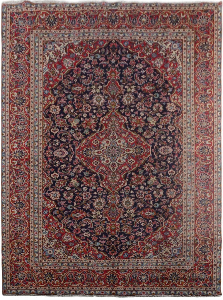 Handcrafted 9' x 13' Royal Blue Persian Kashan Rug: Handcrafted 9' x 13' Royal Blue Persian Kashan Rug Free continental US Shipping This exquisite Royal Blue Persian Kashan rug is handcrafted by skilled Persian artisans, showcasing traditional designs 