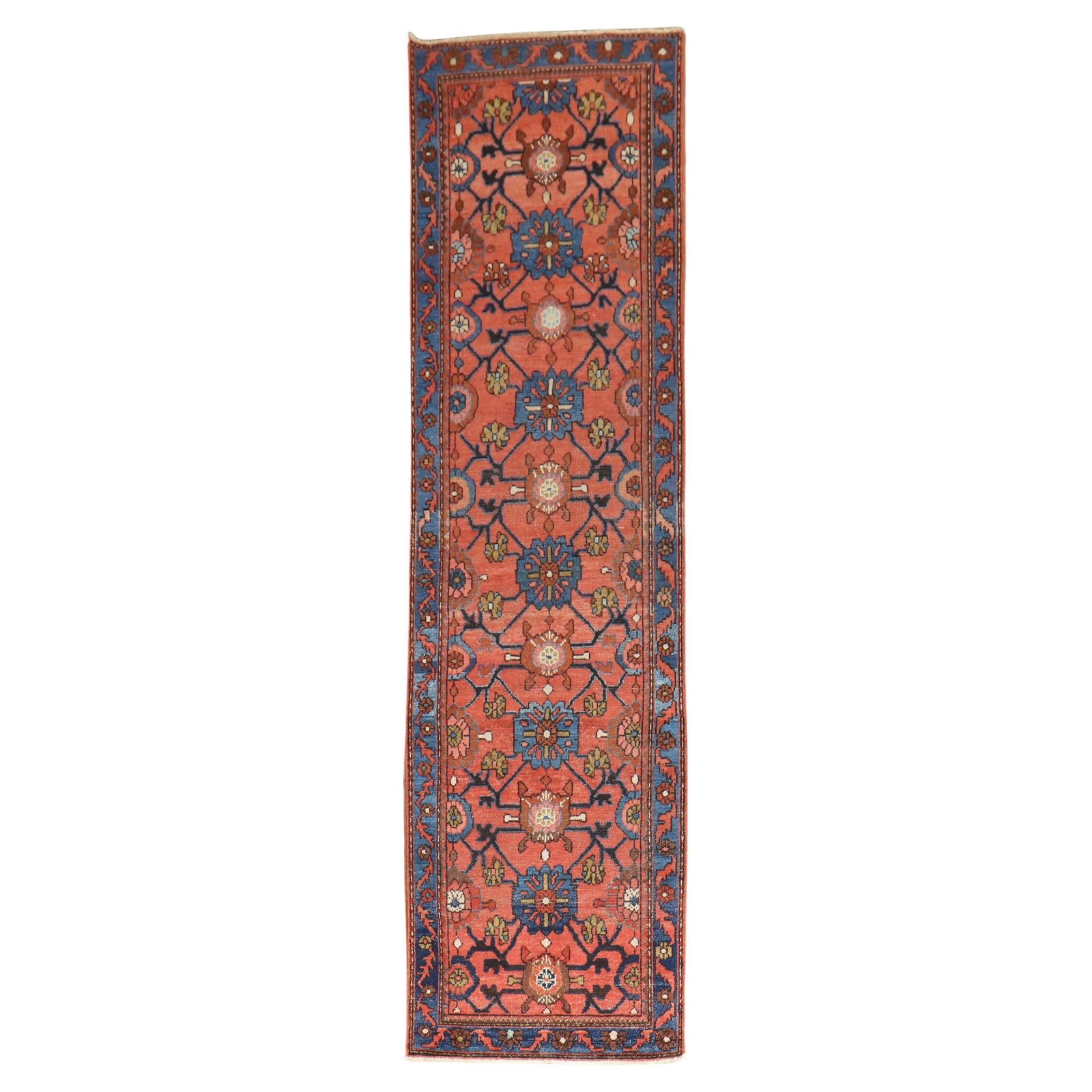 Vintage 1930s Persian Malayer Rust Color Wool Runner 30x112: Vintage 1930s Persian Malayer Rust Color Wool Runner 30x112 This stunning Persian Malayer runner features a rich rust color, embodying the charm of the 1930s with its traditional country style. Crafte
