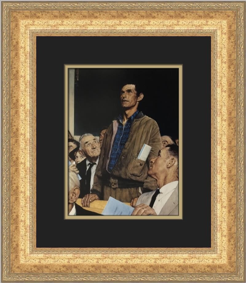 Norman Rockwell Freedom Of Speech Custom Framed Print 18x16 Americana Art: Norman Rockwell Freedom Of Speech Custom Framed Print 18x16 Americana Art This stunning custom framed print titled "Freedom Of Speech" by Norman Rockwell captures the essence of Americana Modernism. C