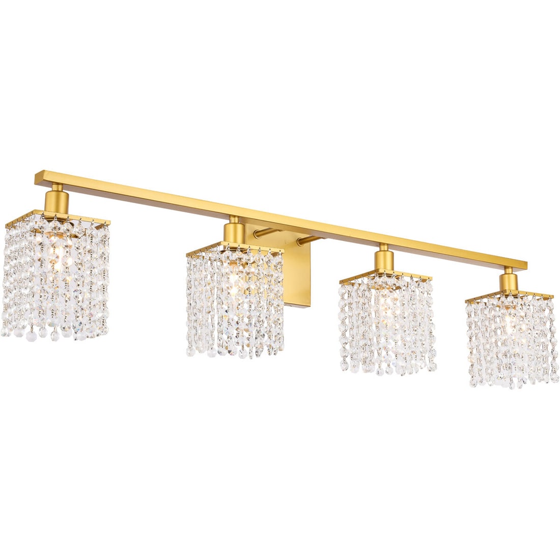 Phineas 4 Light Crystal Wall Sconce Brass Finish 36 in (1 of 12)