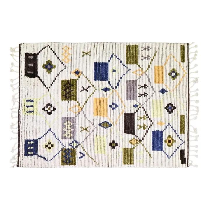 4'x6' Contemporary Wool Area Rug Hand-Knotted Moroccan Style: 4'x6' Contemporary Wool Area Rug Hand-Knotted Moroccan Style This hand-knotted wool rug combines traditional craftsmanship with modern design elements, creating a versatile foundation for a variety of