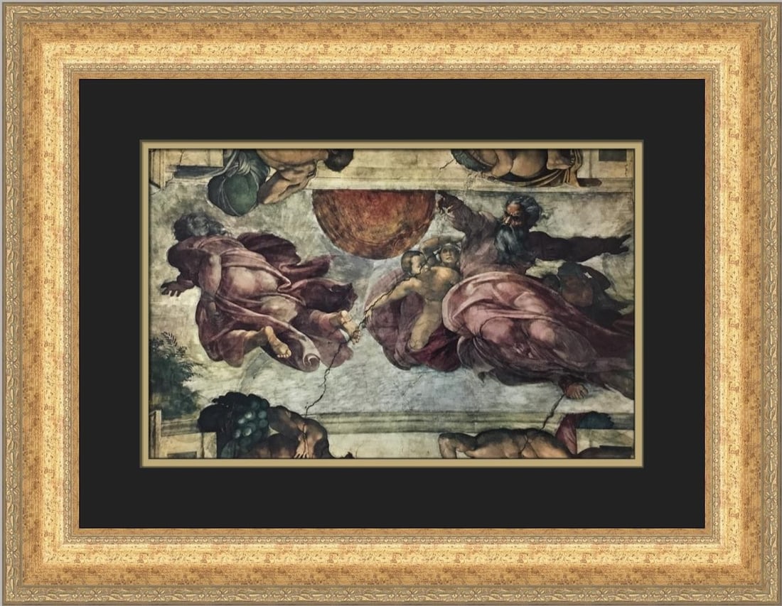 Open Edition Michelangelo crucifixion print custom framed 17x22 (1 of 2)