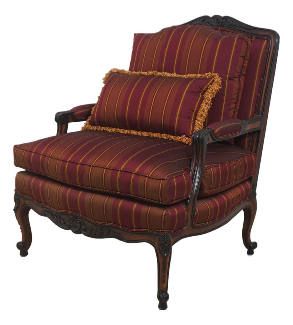 French Louis XV Style Bergere Chair Upholstered by Ej Victor (1 of 10)