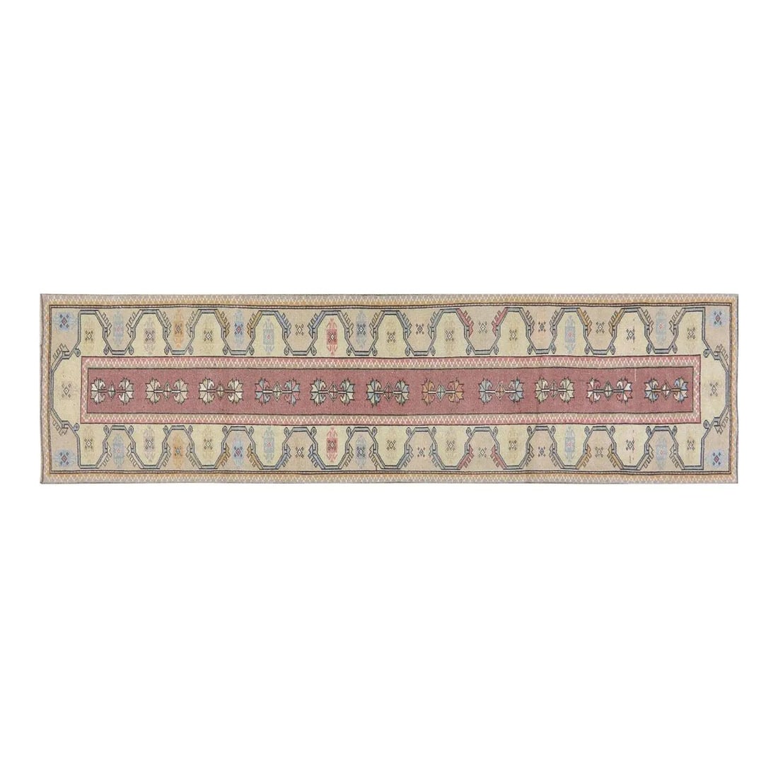 Anatolian Wool Runner Hand Knotted Vintage Tan 2'4 x 9'2 Rug (1 of 4)