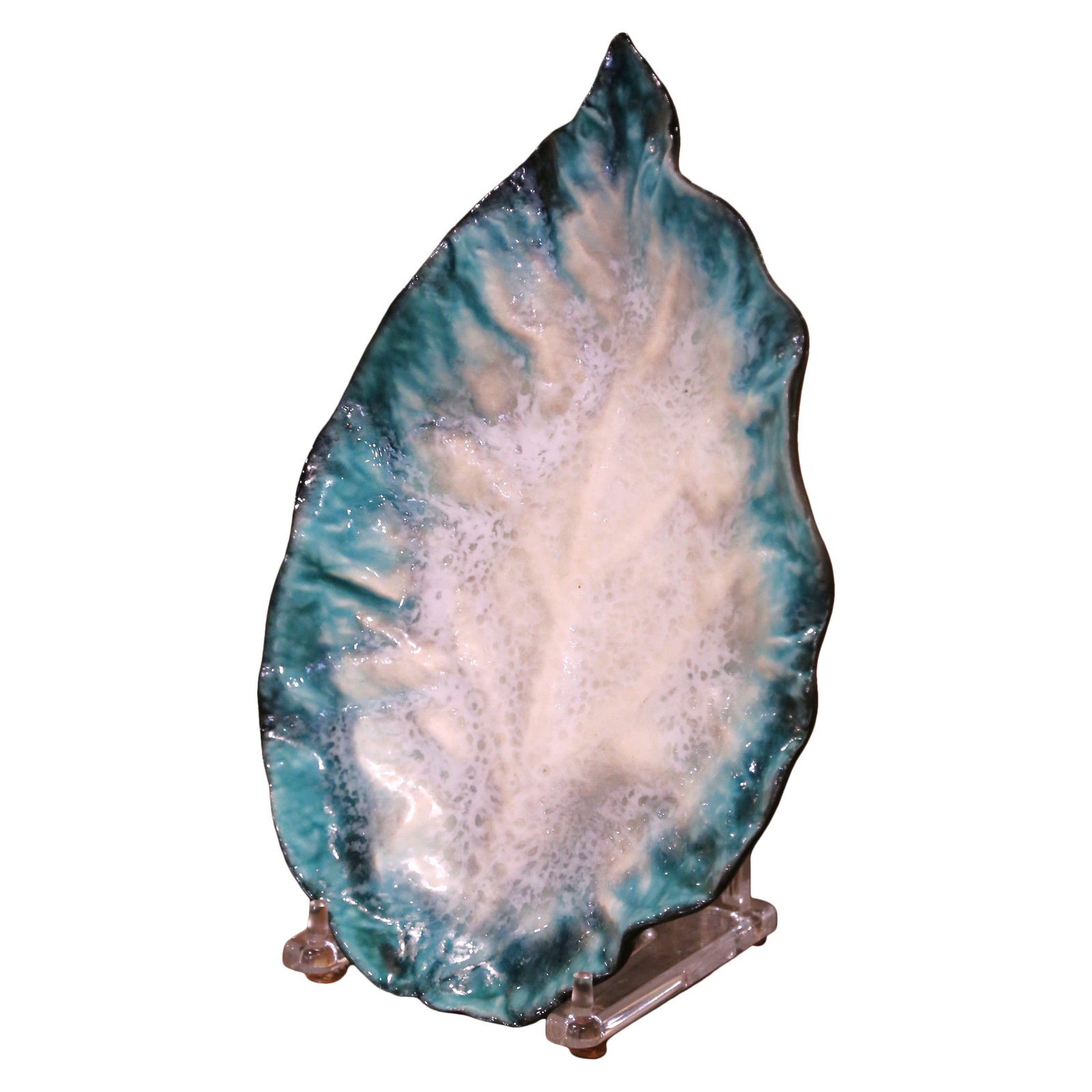 French Leaf Shape Ceramic Dish by Pol Chambost Vallauris circa 1960 (1 of 7)