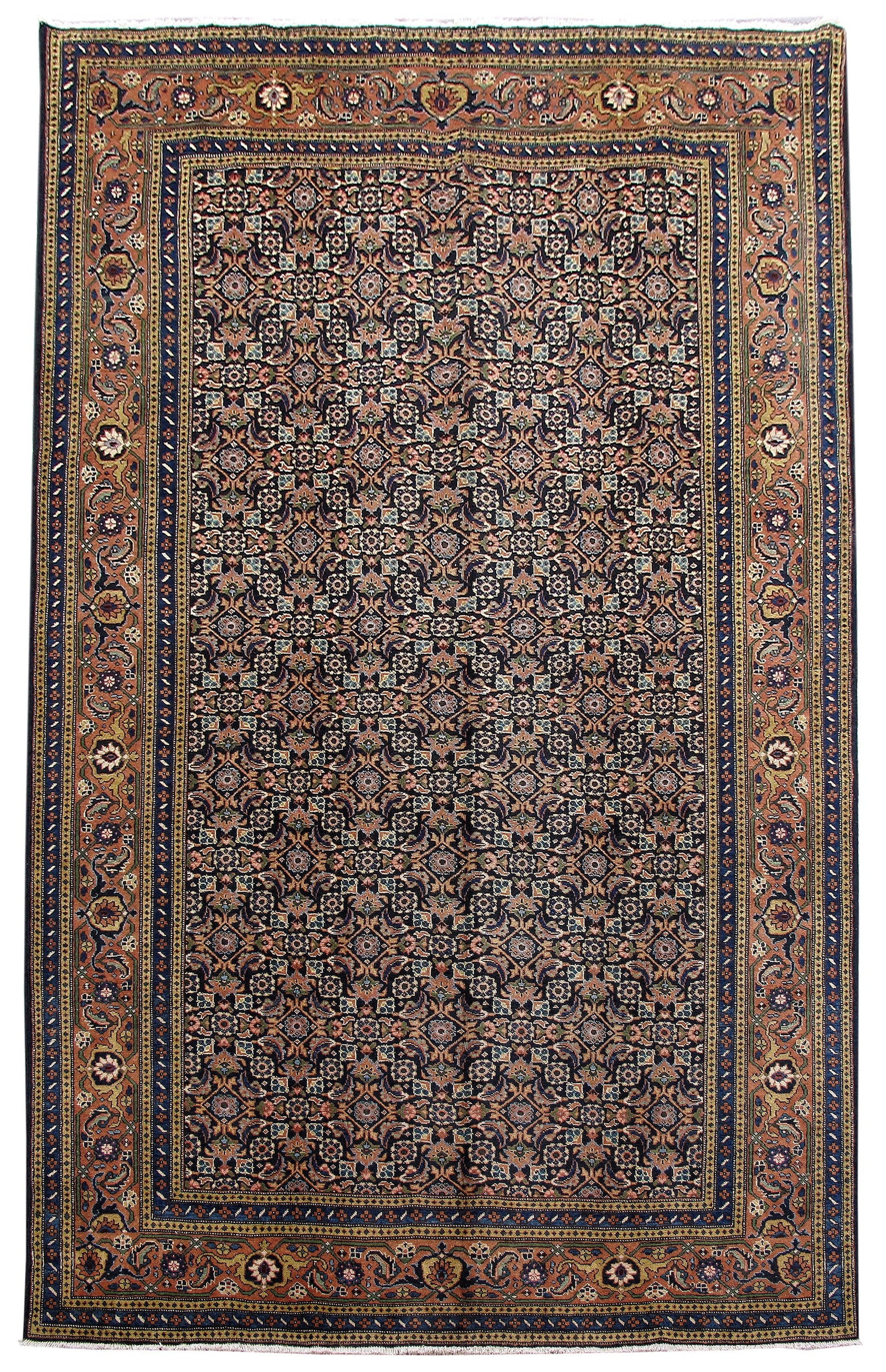 Vibrant 6.6 x 10.1 Multi Color Persian Ardebil Rug: Vibrant 6.6 x 10.1 Multi Color Persian Ardebil Rug Free continental US Shipping Discover the exquisite craftsmanship of this Multi Color Persian Ardebil Rug, measuring 6.6 x 10.1 feet. This stunning r