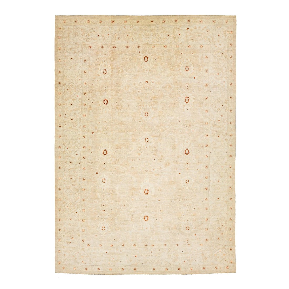 Handmade Modern Sultanabad Floral Wool Rug 13'6 x 19'2 Beige: Handmade Modern Sultanabad Floral Wool Rug 13'6 x 19'2 Beige Experience the beauty of this Handmade Modern Sultanabad Floral Wool Rug, expertly crafted with high-quality wool. This stunning contempora