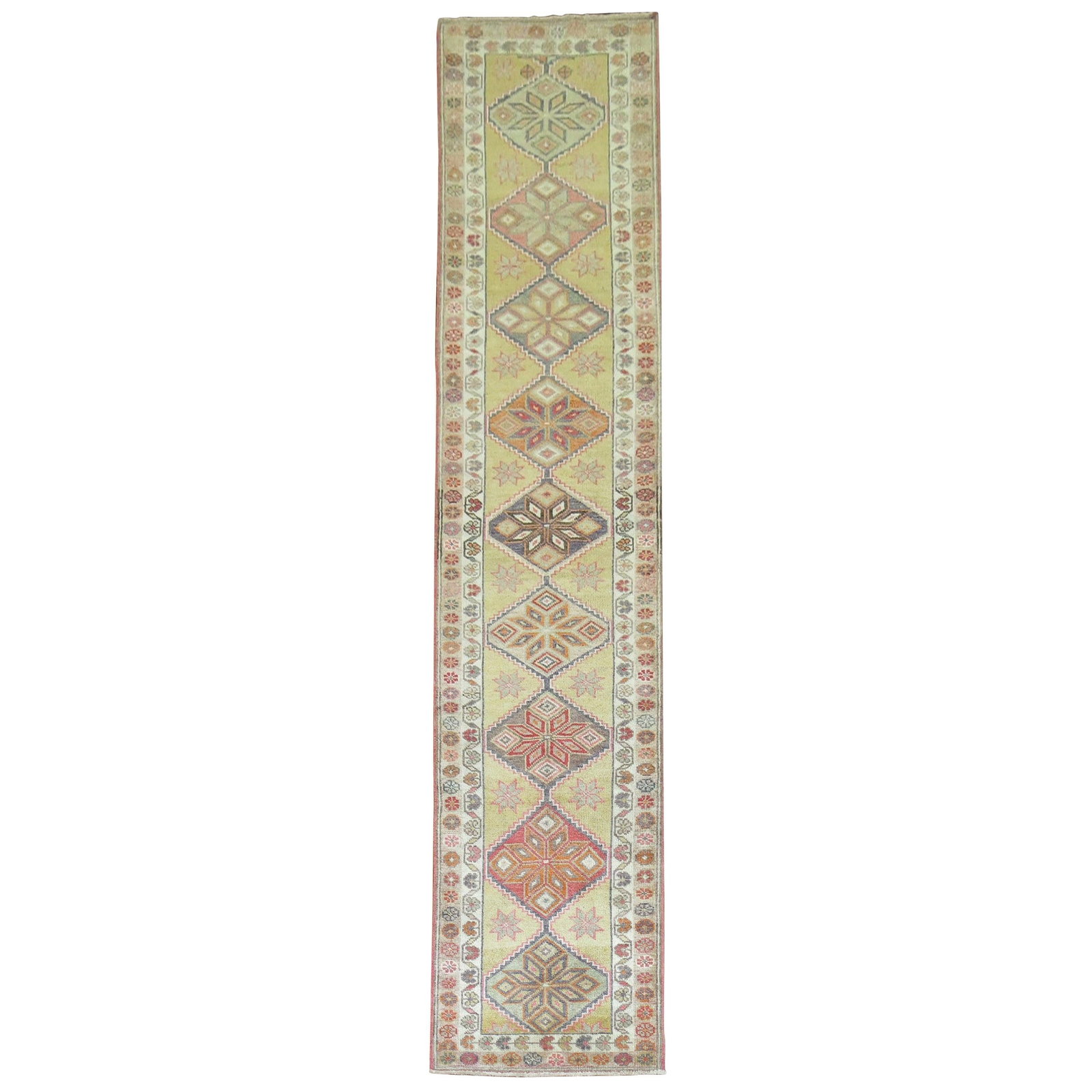 Mid-20th Century Anatolian Wool Runner with Yellow and Green Design (1 of 7)