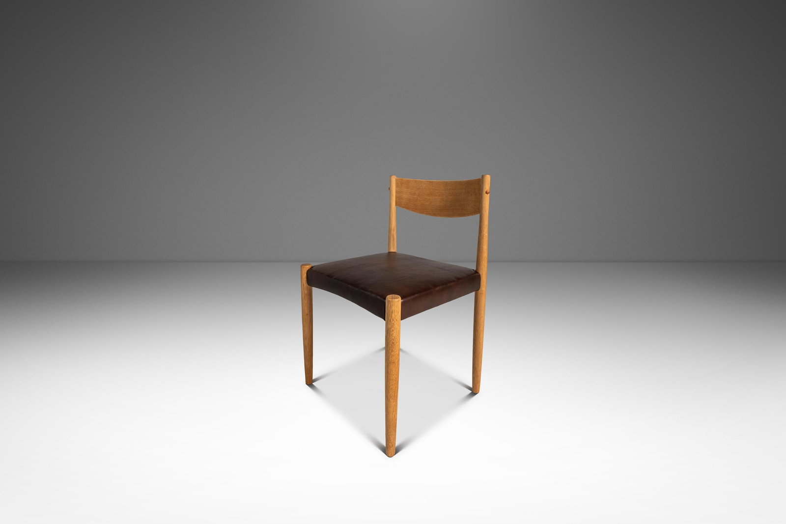 Poul Volther Frem Rojle Oak Leather Side Chair 1970s (1 of 18)