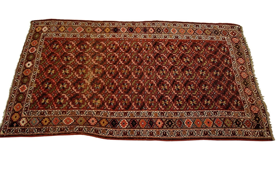 Antique Bijar Wool Area Rug 4 x 7 ft Hand-Knotted (1 of 7)