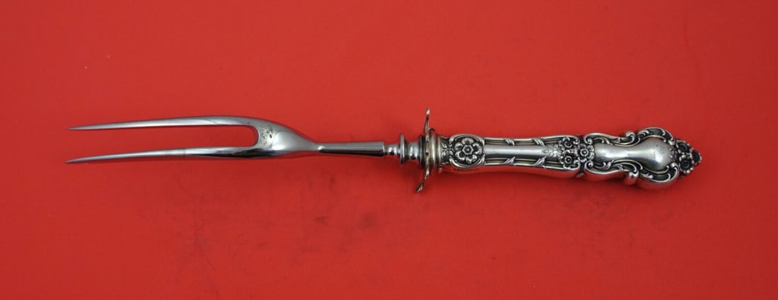 Wallace Meadow Rose Sterling Silver Carving Fork 11 1/4" (1 of 2)