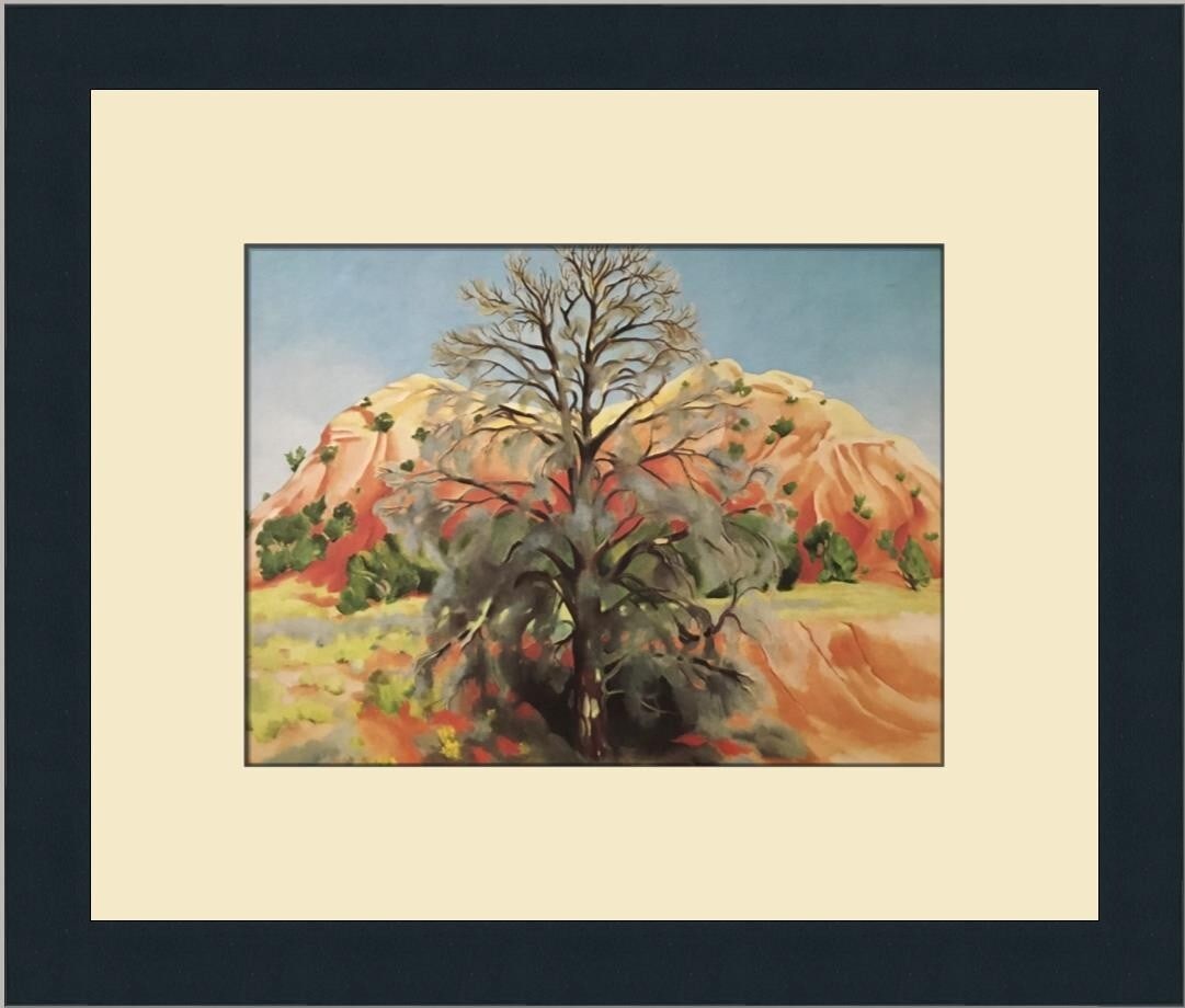 Georgia O'Keeffe Dead Tree with Pink Hills Custom Framed Print 13 x 15 (1 of 2)
