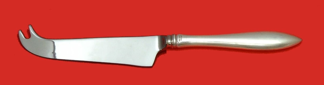 Shreve Buckingham Narrow Sterling Silver Cheese Knife with Pick Custom Made: Shreve Buckingham Narrow Sterling Silver Cheese Knife with Pick Custom Made This exquisite cheese knife features a custom-made hollow handle crafted from sterling silver, showcasing the elegant Buckin
