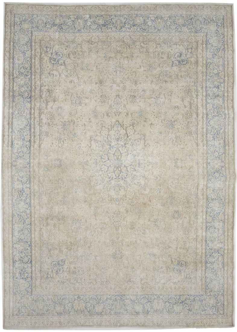 Vintage Hand-Knotted 10 x 13 ft Oriental Rug in Muted Colors: Vintage Hand-Knotted 10 x 13 ft Oriental Rug in Muted Colors This exquisite antique distressed vintage Oriental rug is a stunning addition to your home decor, perfect for classic dining rooms, living 