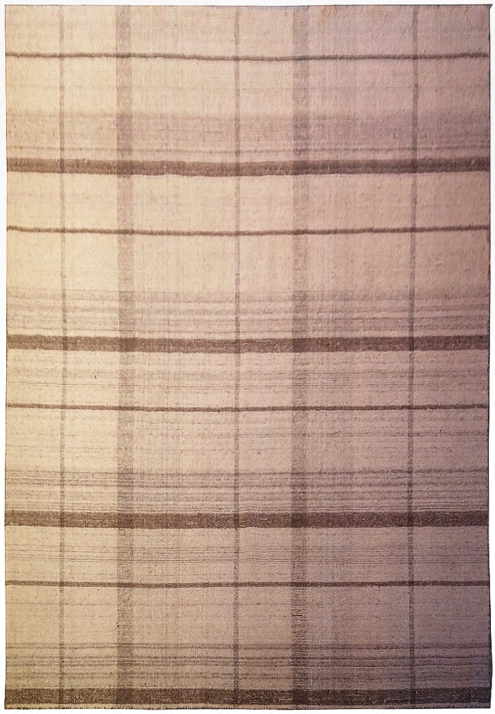 5.6 x 8 Handmade Double-Sided Kilim Rug Natural Fiber Geometric Design: 5.6 x 8 Handmade Double-Sided Kilim Rug Natural Fiber Geometric Design Free continental US Shipping Enhance your living space with this stunning 5.6' x 8' Natural Handmade Flat Weave Kilim Rug. This d