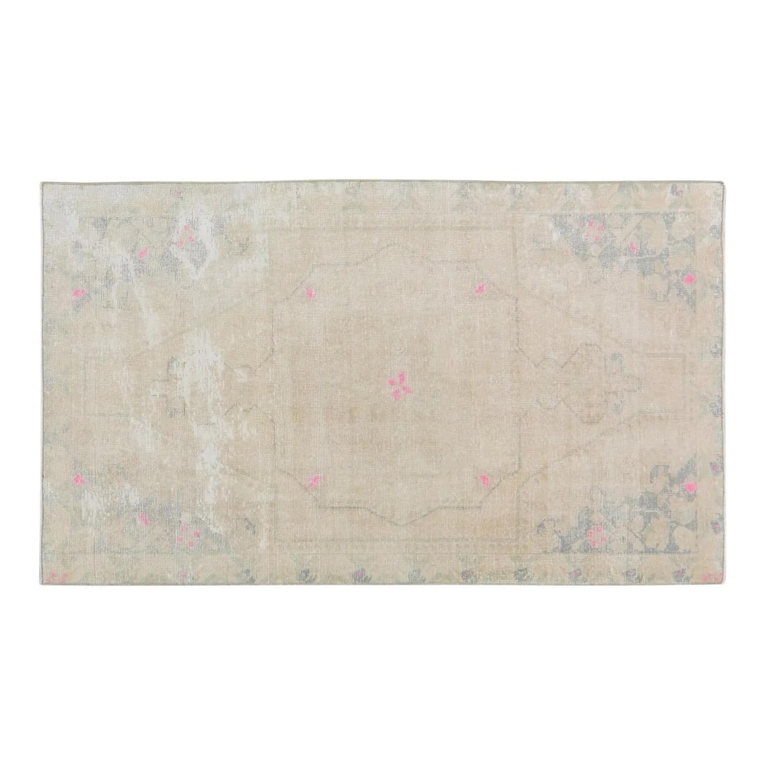 4'4" x 7'3" Hand Knotted Anatolian Wool Area Rug: 4'4" x 7'3" Hand Knotted Anatolian Wool Area Rug This vintage Turkish Anatolian rug is hand-knotted from wool using traditional craftsmanship, combining classic artistry with a modern design sensibili